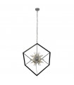 Stellar Pendant Glass, Mild Steel Chrome, Black, Clear 6 bulbs 74cm