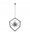 Stellar Pendant Glass, Mild Steel Chrome, Black, Clear 6 bulbs 74cm