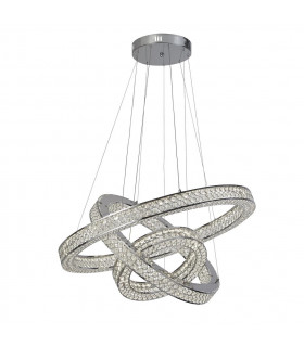Plafonnier LED intégré Bands Verre,acier inoxydable,acier doux Chrome,Transparent