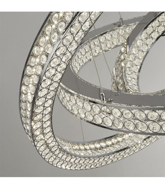 Plafonnier LED intégré Bands Verre,acier inoxydable,acier doux Chrome,Transparent