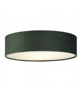 Ceiling lamp Drum 2 bulbs Plastic, velvet, mild steel white, green, gel