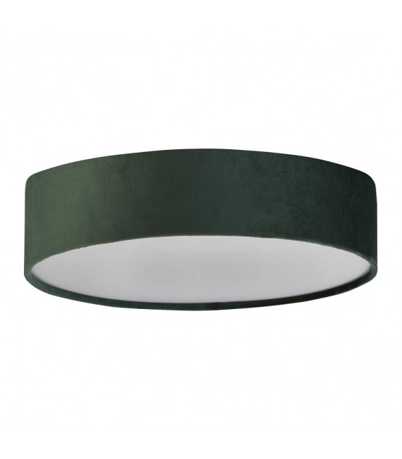 Plafón Drum 2 bombillas Plástico, terciopelo, acero dulce blanco, verde, gel
