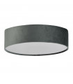 Plafonnier Drum 2 ampoules Plastique,velours,acier doux blanc,gris,gel