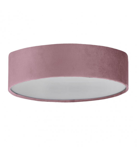 Plafón Drum 2 bombillas Plástico, terciopelo, acero dulce blanco, rosa, gel