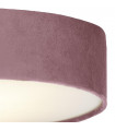 Ceiling lamp Drum 2 bulbs Plastic, velvet, mild steel white, pink, gel