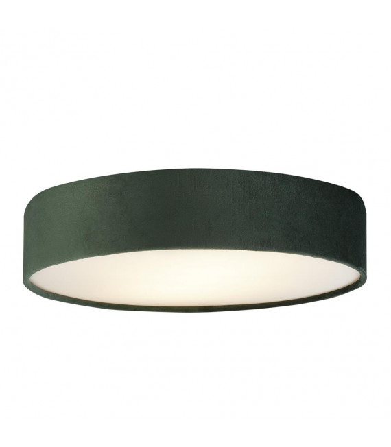 Ceiling light Drum 3 bulbs Plastic, velvet, mild steel white, green, gel