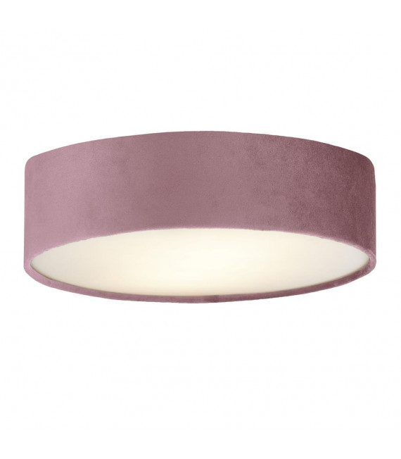 Plafoniera Drum 3 lampadine Plastica, velluto, acciaio dolce bianco, rosa, gel