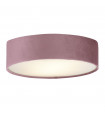 Ceiling light Drum 3 bulbs Plastic, velvet, mild steel white, pink, gel