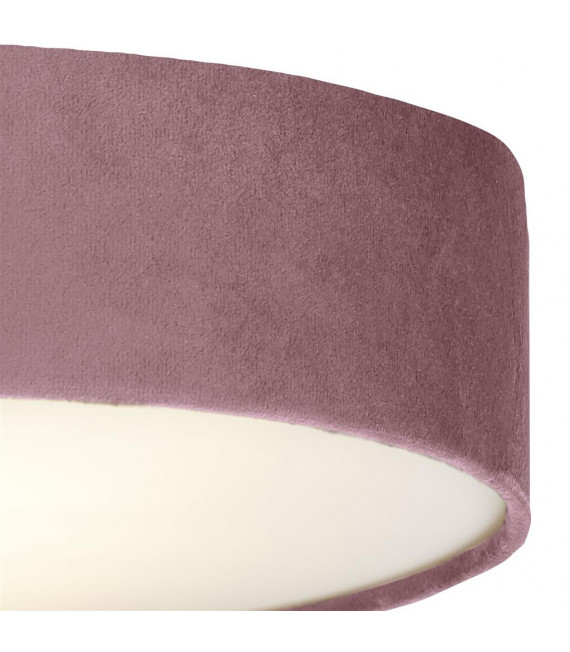 Ceiling light Drum 3 bulbs Plastic, velvet, mild steel white, pink, gel