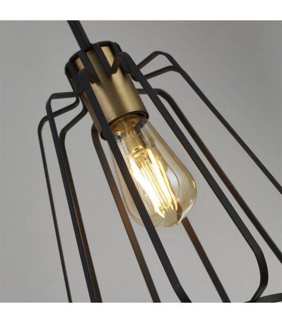 Melbourne 3-Light Pendant Mild Steel Antique Brass,Sandblasted Black