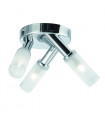 Plafonnier Spot Bubbles Verre gelé Chrome 3 ampoules 14cm