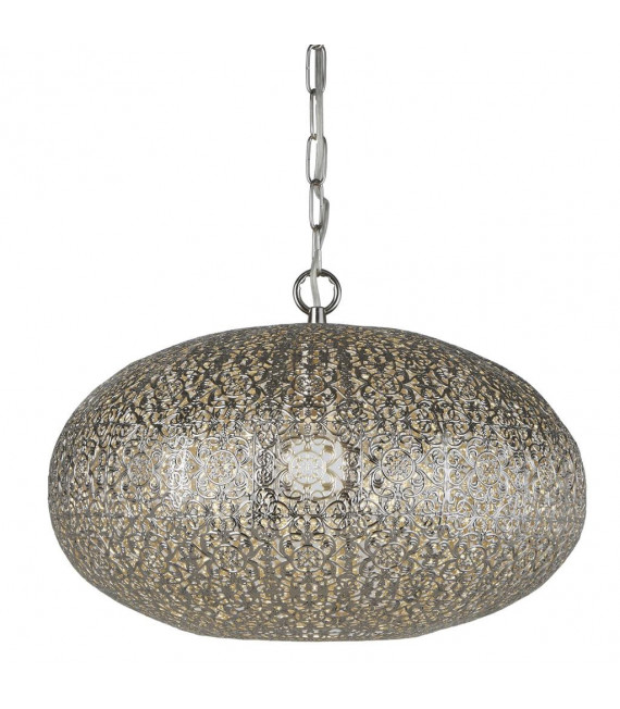 Lampada a sospensione traforata Acciaio dolce Cromo, nichel lucido 1 lampadina 28cm