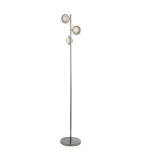 Floor lamp Quartz Glass, stainless steel, mild steel Chrome, Transparent