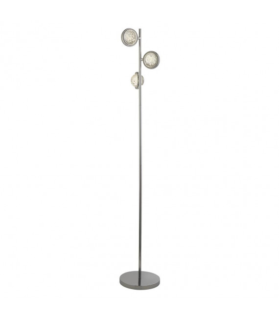 Lampada da terra Quarzo Vetro, acciaio inox, acciaio dolce Cromo, Trasparente