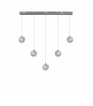 Suspension Quartz 5 ampoules Verre,acier inoxydable,acier doux Chrome,Transparent