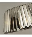 Tiara Crystal Pendant Light, Mild Chrome Steel, Smoked 5 bulbs 22cm