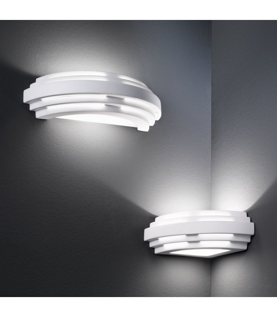 Stiegel weiße Gipswandlampe 1 Glühbirne 8cm