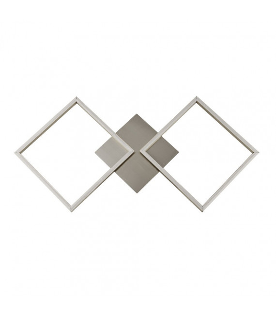 Plafón LED integrado en pared 2 bombillas aluminio gris