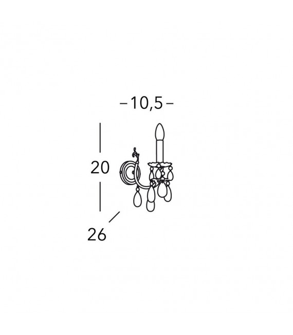 Applique murale Victoria 24 carats d'or 1 ampoule 20cm