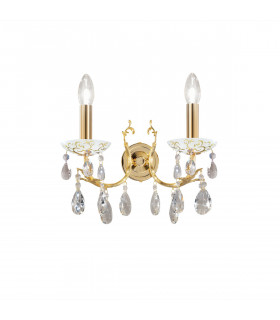 Applique murale Victoria 24 carats d'or 2 ampoules 20cm
