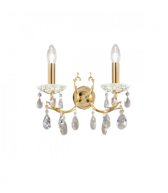 Wall light Victoria 24 carats gold 2 bulbs 20cm