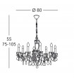 Victoria 24 carat gold chandelier without lampshades 8 bulbs 55cm