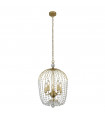 Suspension Shower Verre,acier doux Doré peint,Transparent 5 ampoules 56cm