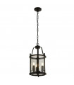 Suspension lanterne Bevelled Verre,acier doux Noir,Transparent 3 ampoules 44cm