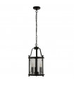 Suspension lanterne Bevelled Verre,acier doux Noir,Transparent 3 ampoules 44cm