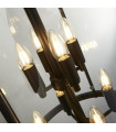 Suspension lanterne Lantern Verre,acier doux Noir,Transparent 8 ampoules 75cm
