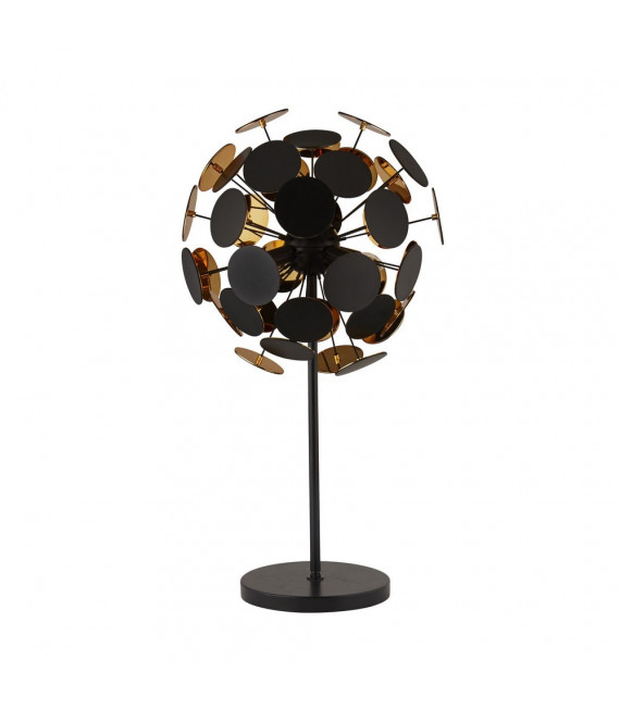 Lampada da tavolo Discus Plastica nera 3 lampadine 65cm