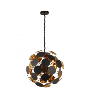 Ciondolo Discus in plastica nera 4 lampadine 47cm