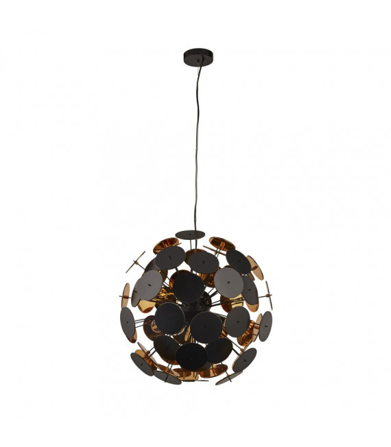 Ciondolo Discus in plastica nera 6 lampadine 54cm