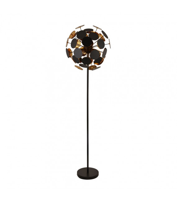 Lampada da terra Discus Plastica nera 4 lampadine 162cm