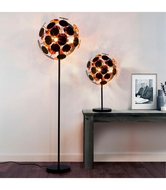 Lampadaire Discus Plastique Noir 4 ampoules 162cm