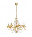 Chandelier sans abats jours Carmen 24 carats d'or 8 ampoules 52cm