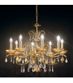 Chandelier sans abats jours Carmen 24 carats d'or 8 ampoules 52cm