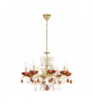 Chandelier sans abats jours Carmen 24 carats d'or 8 ampoules 52cm