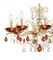 Chandelier sans abats jours Carmen 24 carats d'or 8 ampoules 52cm