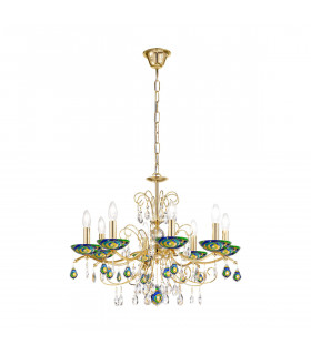 Lampadario senza paralumi Carmen Oro 24 carati 8 lampadine 52cm