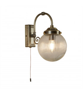 Plafón de baño Belvue Vidrio, metal Latón envejecido, Claro 1 bombilla 27cm