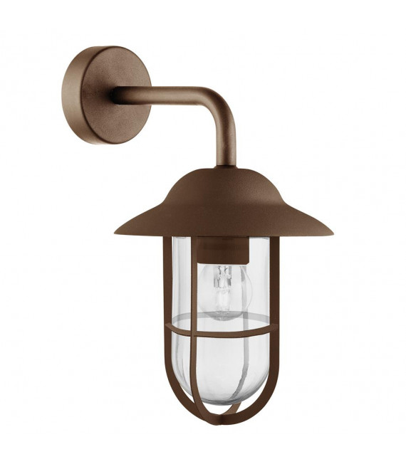 Farol de jardín Toronto Cristal, acero inoxidable Transparente, marrón óxido 1 bombilla 31 cm