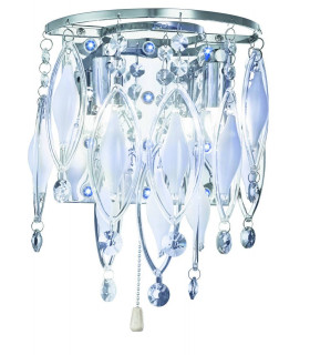 Design Wandleuchte Spindel Chrom 2 flammig 25cm