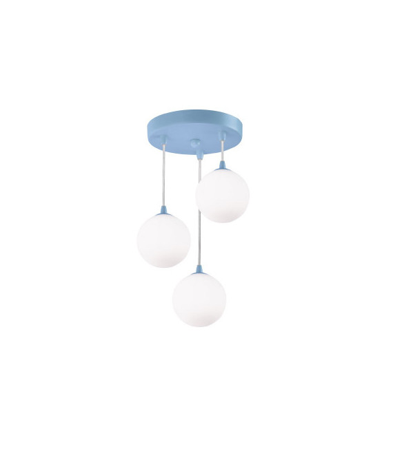 Kinder-Pendelleuchte Weißglas 3-flammig 35cm