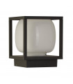 Lanterne de jardin Athens Plastique,moulage Aluminium en métal Noir, blanc opale