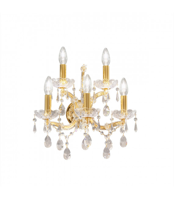 Applique murale Schönbrunn 24 carats d'or 5 ampoules 37cm