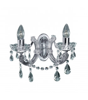 Wall light Marie Therese Chrome glass crystal 2 bulbs 20cm