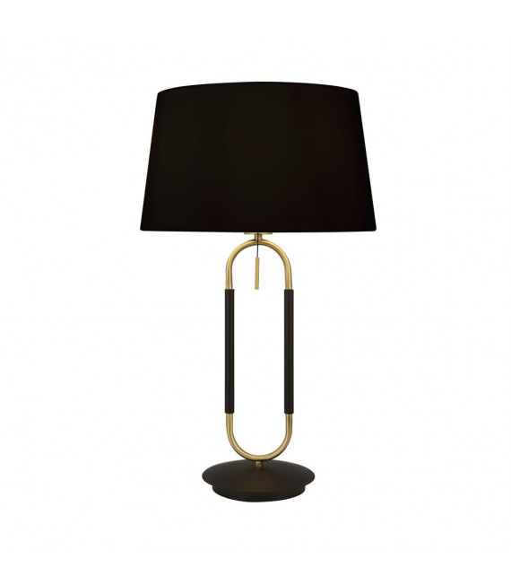 Tischleuchte Jazz Plastic, Velvet, Baustahl Schwarz, Messing satiniert, Schwarz 1 Glühbirne 47cm