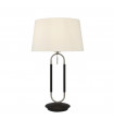 Lampe de table Jazz Plastique,velours,acier doux Argent satiné, blanc,Noir 1 ampoule 47cm