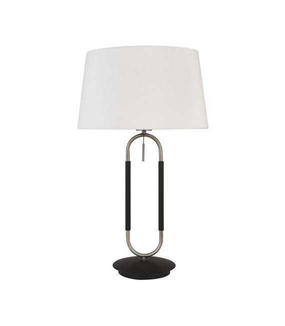Lampe de table Jazz Plastique,velours,acier doux Argent satiné, blanc,Noir 1 ampoule 47cm